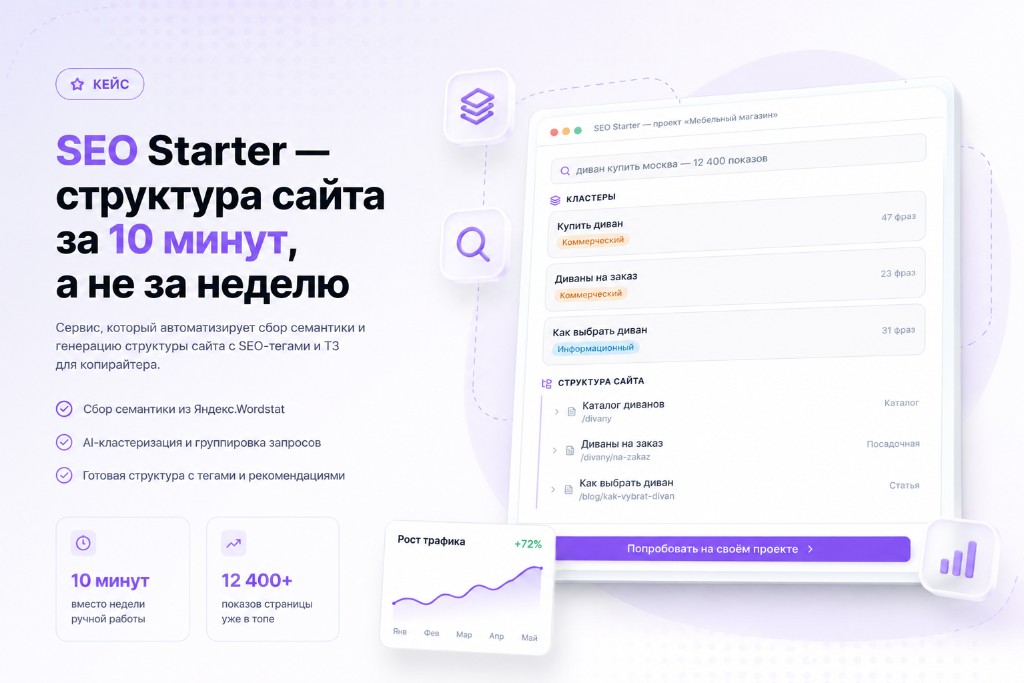 SEO Starter — сбор семантики, кластеры и структура сайта